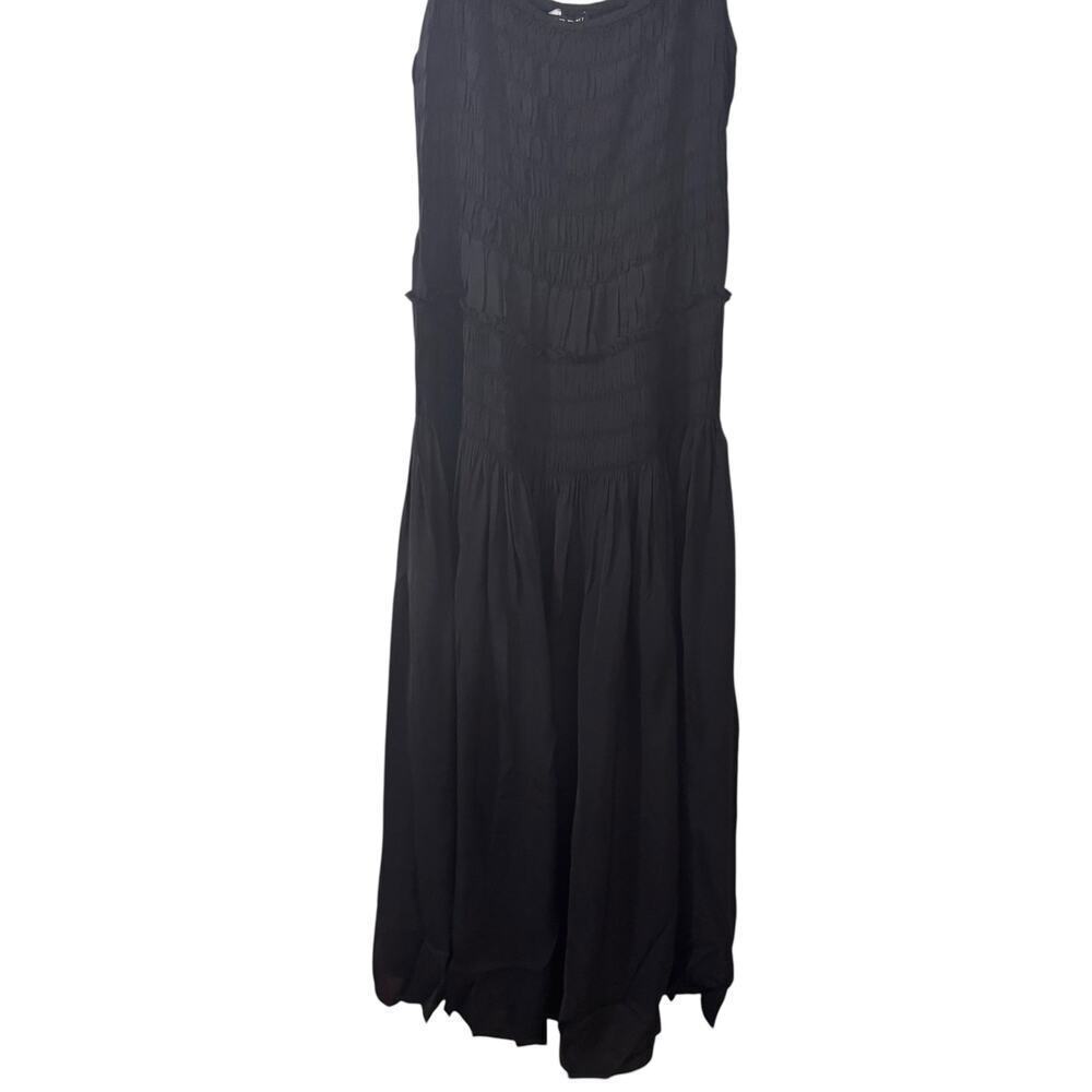 NWT J. Crew Smocked Midi Dress in Black CK734 Size XL - Picture 4 of 11